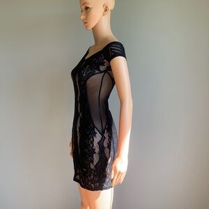 Dress with sheer accents